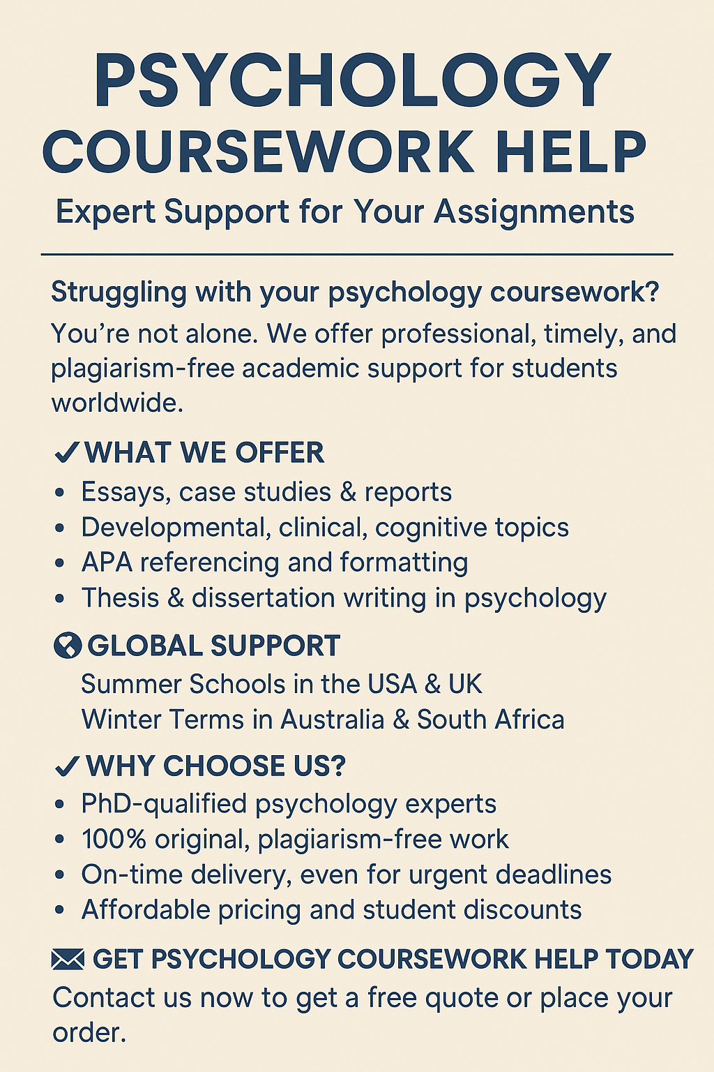 Psychology Coursework Help