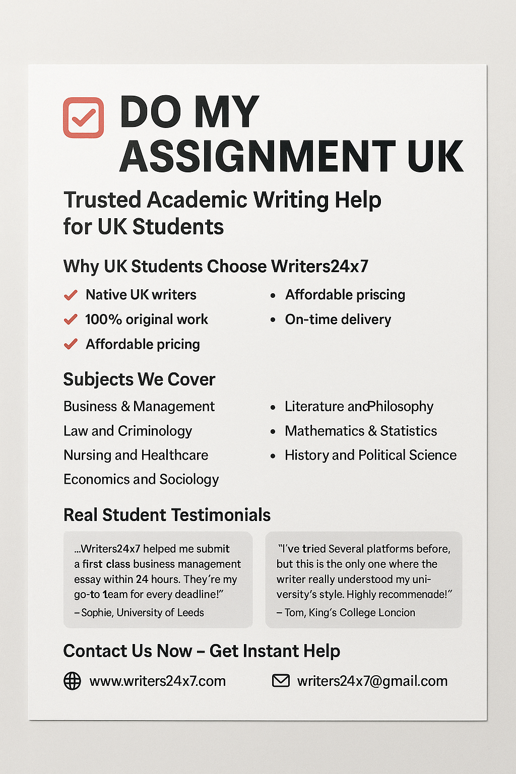 do my assignment UK