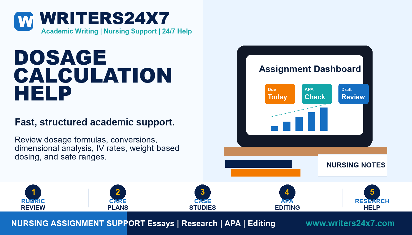 Dosage Calculation Help by Writers24x7