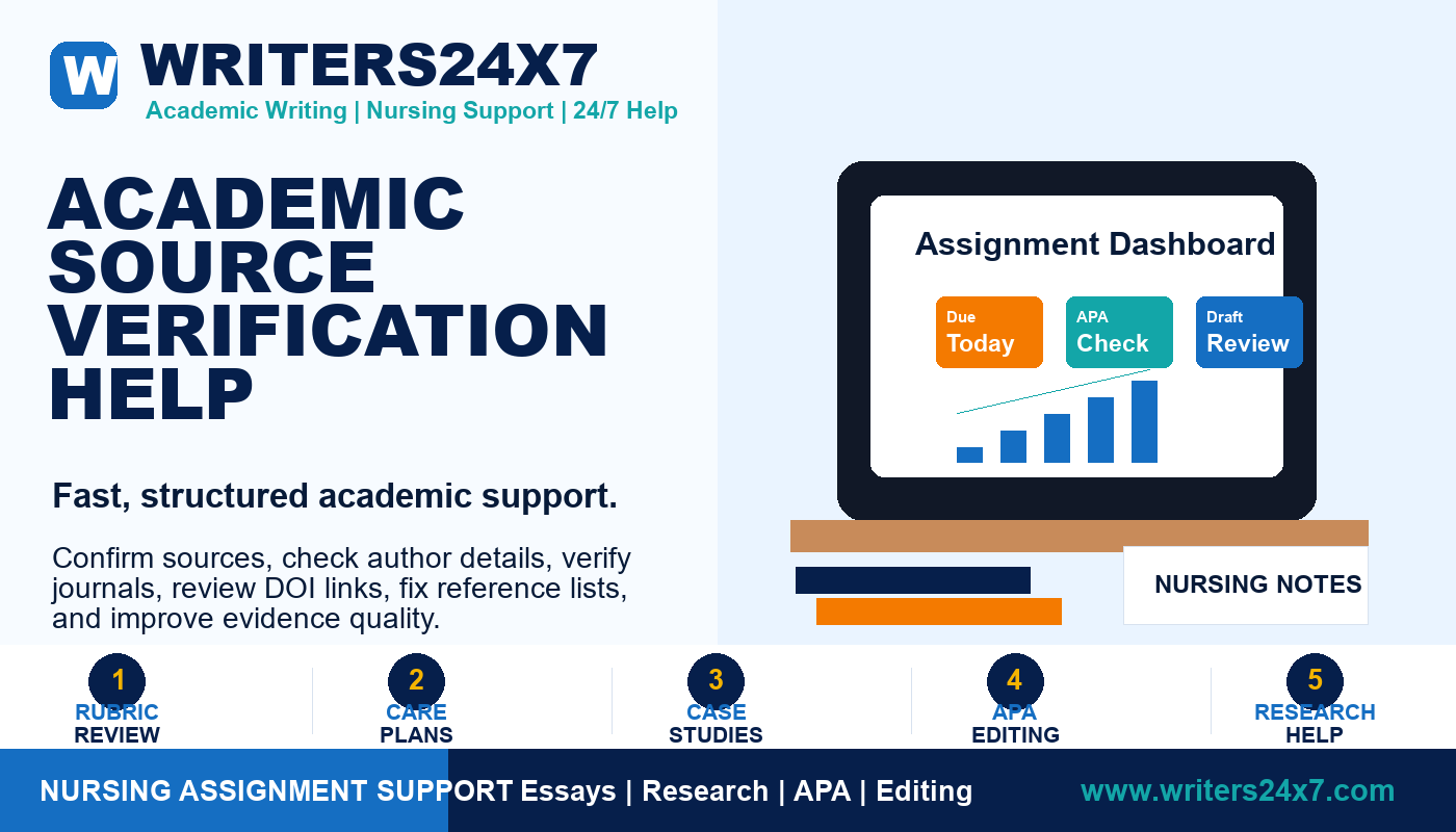 Academic Source Verification Help by Writers24x7