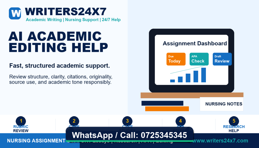 AI Academic Editing Help by Writers24x7 - Call 0725345345