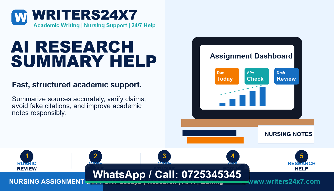 AI Research Summary Help by Writers24x7