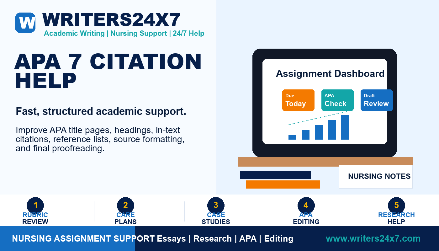 APA 7 Citation Help by Writers24x7