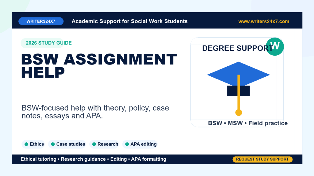 BSW Assignment Help by Writers24x7