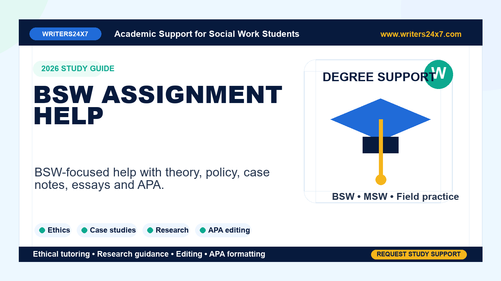 BSW Assignment Help by Writers24x7