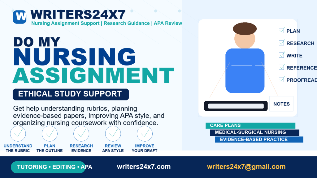 Do My Nursing Assignment support by Writers24x7