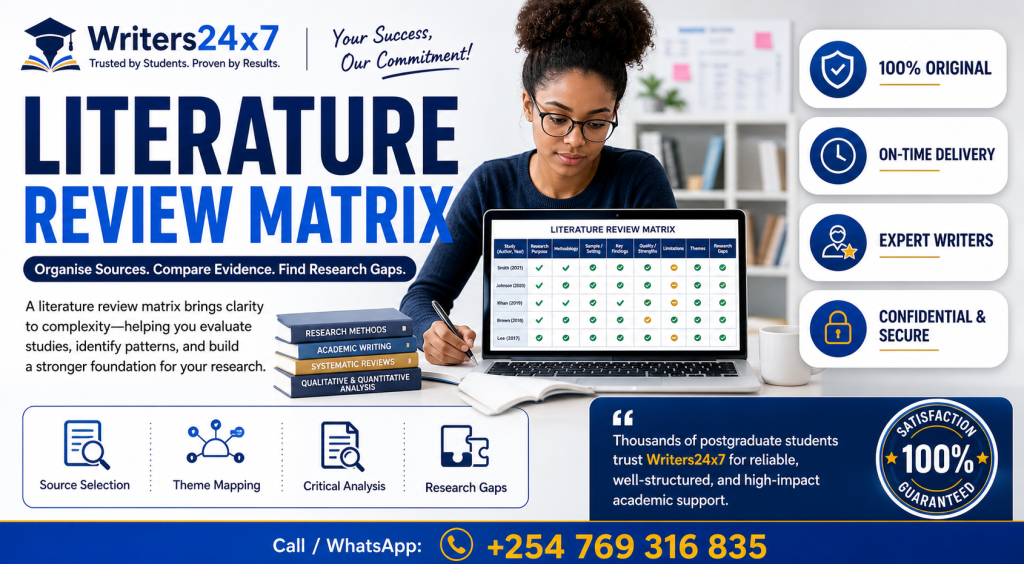 Literature review matrix guide - Writers24x7