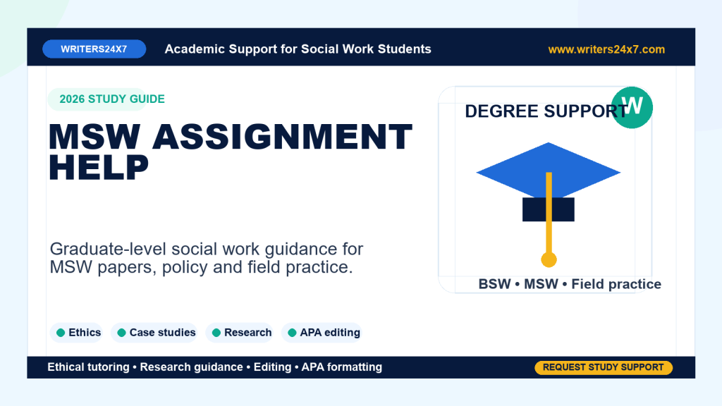MSW Assignment Help by Writers24x7