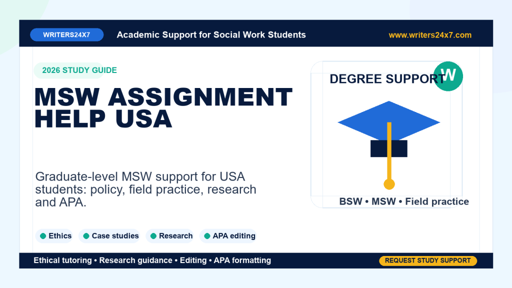 MSW Assignment Help USA by Writers24x7