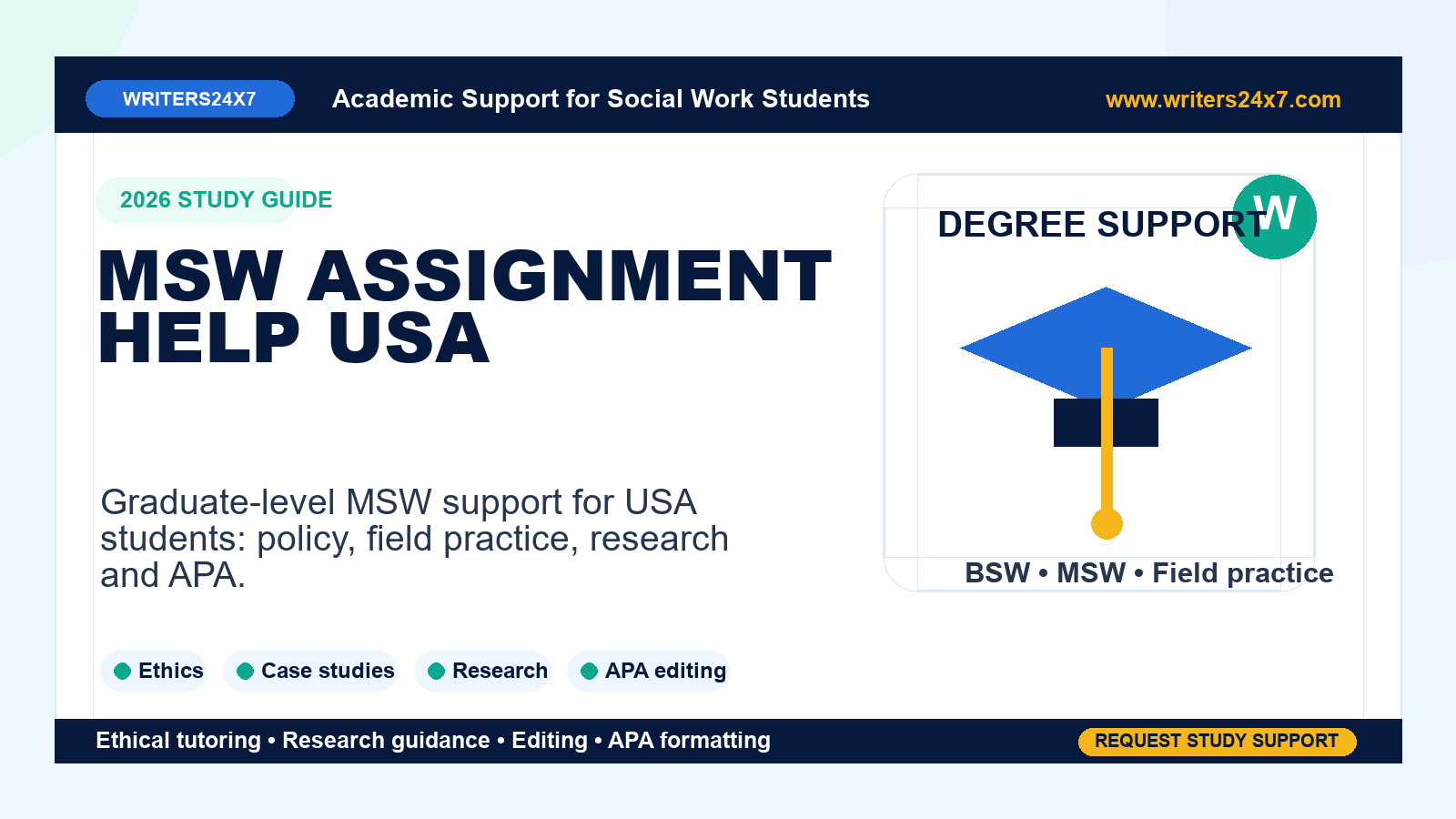 MSW Assignment Help USA by Writers24x7