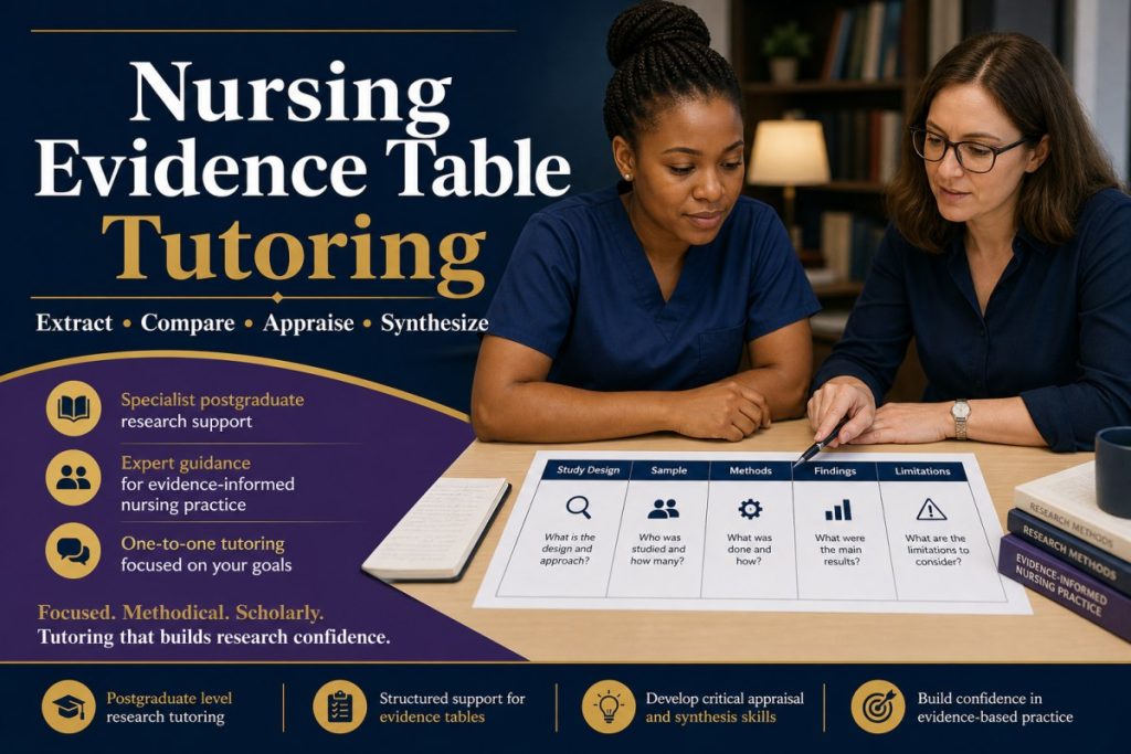 Nursing Evidence Table Tutoring