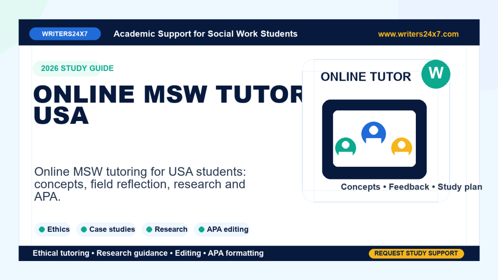 Online MSW Tutor USA by Writers24x7