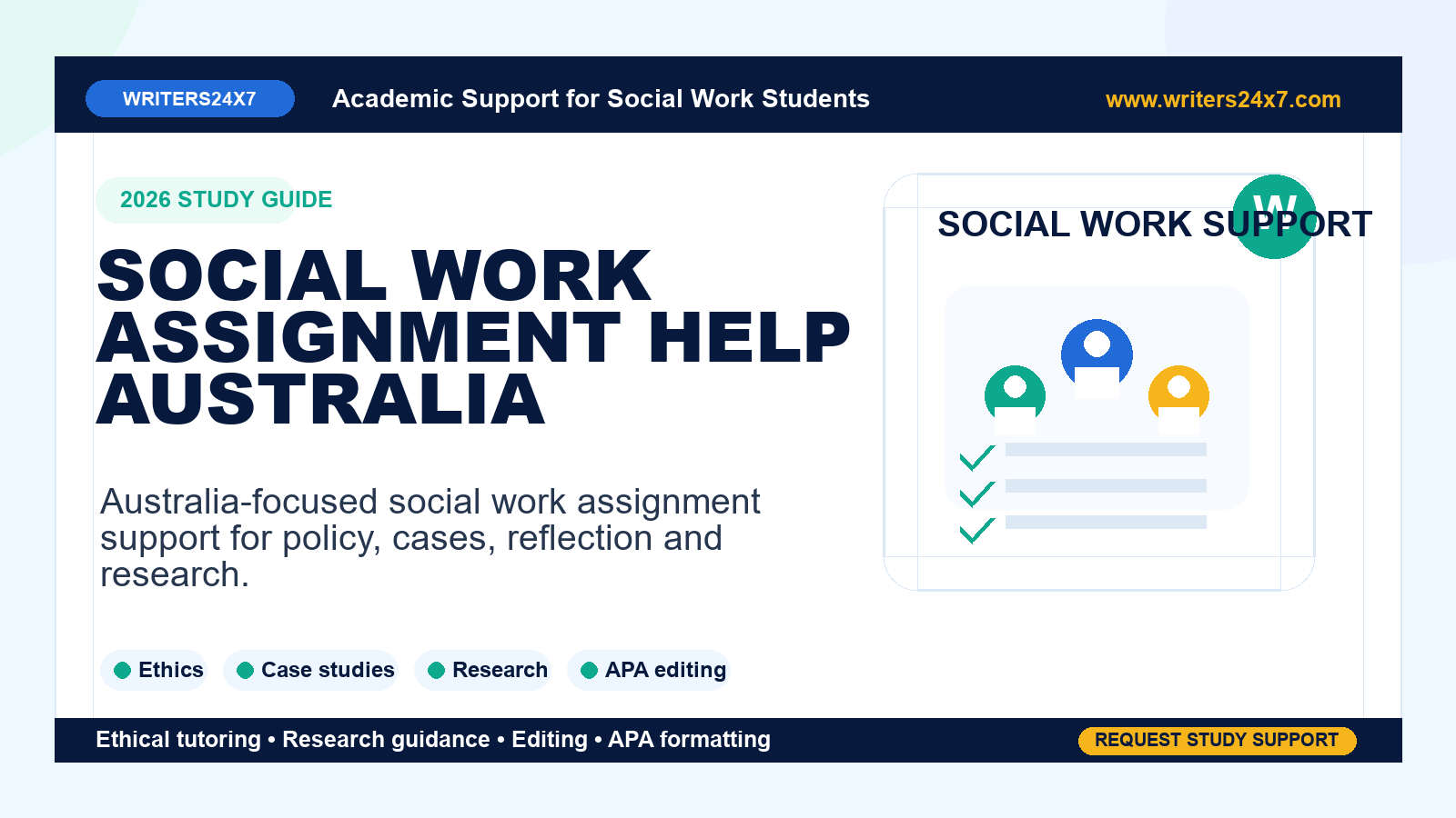 Social Work Assignment Help Australia by Writers24x7