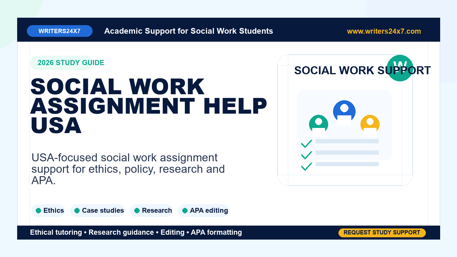 Social Work Assignment Help USA by Writers24x7