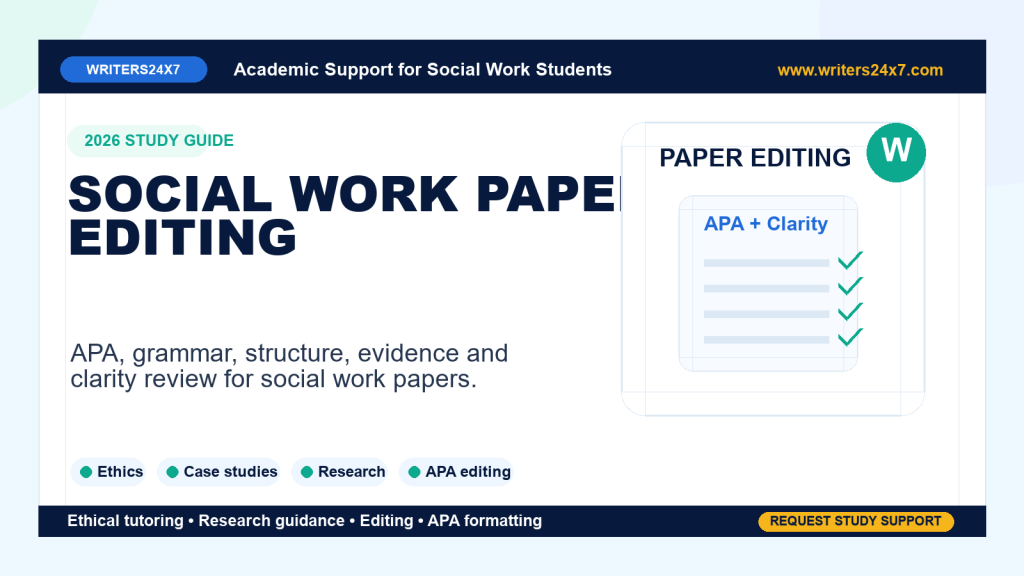 Social Work Paper Editing by Writers24x7