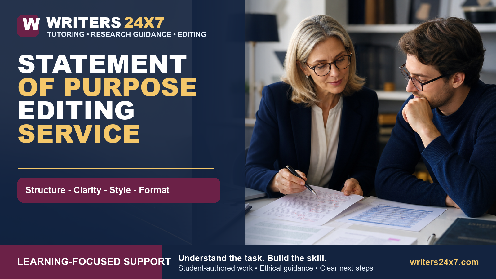 Statement of Purpose Editing Service - Writers24x7